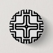 Moderne geometrische Kreuzlinienkunst Button (Vorderseite)