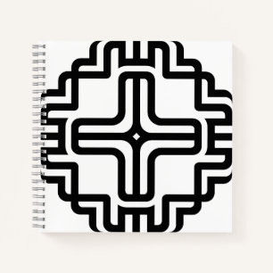 Moderne geometrische Kreuzlinienkunst Notizblock