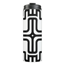 Moderne geometrische Kreuzlinienkunst Thermosbecher