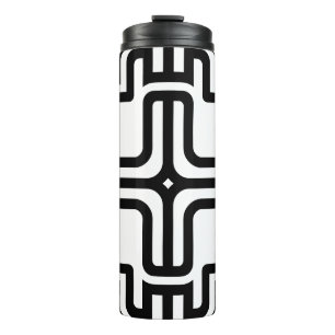 Moderne geometrische Kreuzlinienkunst Thermosbecher