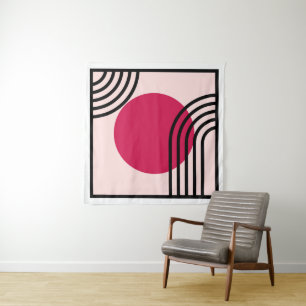 Moderne geometrische Kunst aus der Mitte des 20. J Wandteppich