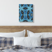 Moderne geometrische Kunst, blaue graue Kunst, Fis Leinwanddruck (Insitu (Schlafzimmer))