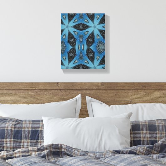 Moderne geometrische Kunst, blaue graue Kunst, Fis Leinwanddruck (Insitu (Schlafzimmer))