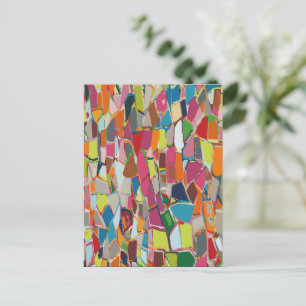 Moderne geometrische Kunst Deco Mehrfarbig Feiertagspostkarte