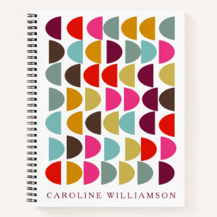 Moderne geometrische Kunst im Erdherbst Personalis Notizblock