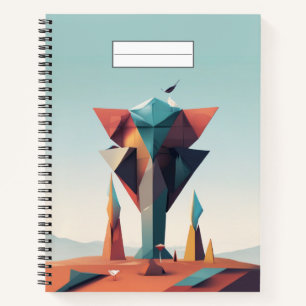 Moderne geometrische Kunst in Pastellton Blau Rosa Notizblock