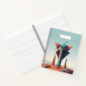 Moderne geometrische Kunst in Pastelltönen Blau Pi Notizblock (Innenseite)