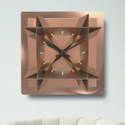 Moderne geometrische Kupfer-Wand-Uhr