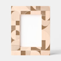 Moderne geometrische lasergravierte Holzbildrahmen