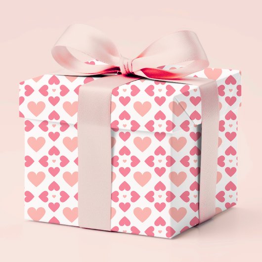 Moderne geometrische Liebe Herzblüte Pink Peach Geschenkpapier