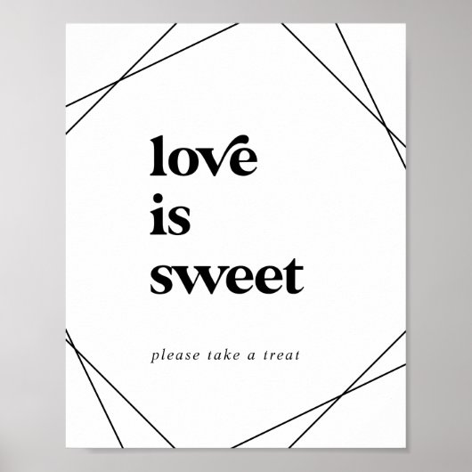 Moderne geometrische Liebe ist ein süßes Hochzeits Poster (Vorne)