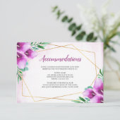 Moderne geometrische Lila Calla Lily Unterkünfte Begleitkarte (Stehend Vorderseite)