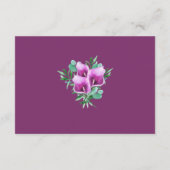 Moderne geometrische Lila Calla Lily Unterkünfte Begleitkarte (Rückseite)