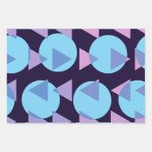 Moderne geometrische Lila und blaue Formen Geschenkpapier Set (Vorderseite 3)