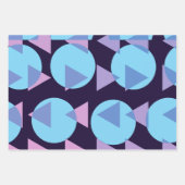 Moderne geometrische Lila und blaue Formen Geschenkpapier Set (Vorderseite)