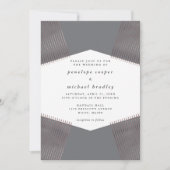 Moderne geometrische Linien Grau Wedding Einladung (Vorderseite)