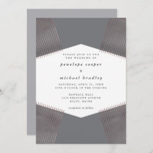 Moderne geometrische Linien Grau Wedding