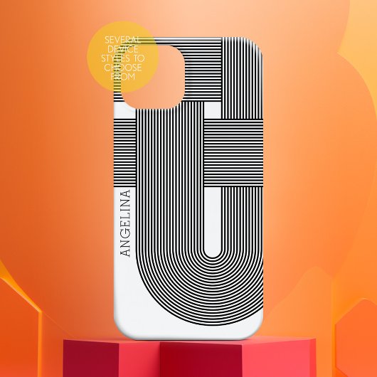 Moderne geometrische Linien mit kleinem Namen Case-Mate iPhone Hülle