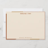 Moderne geometrische Linien Terracotta Personalisi Dankeskarte (Vorderseite)