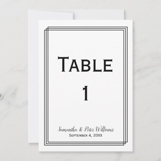 Moderne geometrische Linien - Tischnummern (Vorderseite)