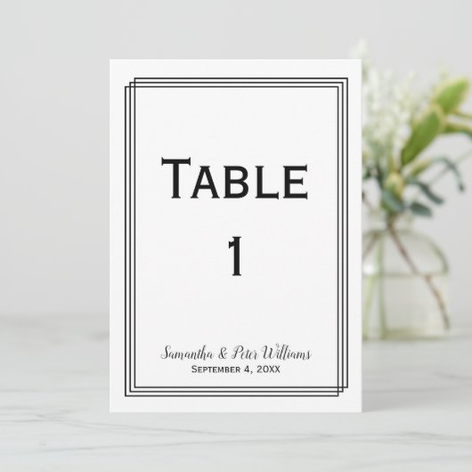 Moderne geometrische Linien - Tischnummern (Stehend Vorderseite)