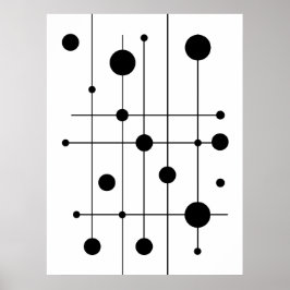 Moderne geometrische Linien und Kreise Kunst | Min Poster