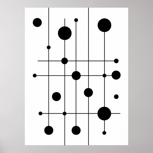 Moderne geometrische Linien und Kreise Kunst | Min Poster (Vorne)