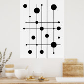 Moderne geometrische Linien und Kreise Kunst | Min Poster (Küche)