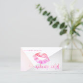 Moderne geometrische Lippen Makeup Artist Visitenkarte (Stehend Vorderseite)