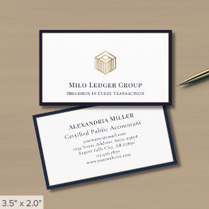 Moderne geometrische Logo-Navy Blue Border Visitenkarte