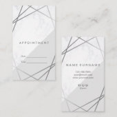 Moderne geometrische Marble&Grey Visitenkarte (Vorne/Hinten)