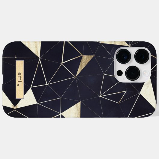 Moderne geometrische Marine + Gold iPhone / iPad G Case-Mate iPhone Hülle (Rückseite (Horizontal))
