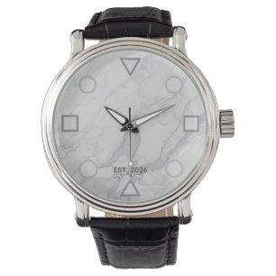 Moderne geometrische Marmor-Uhr mit individuellem Armbanduhr
