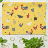 Moderne geometrische Memphis-Art Hühnerfarm Geschirrtuch (Gefaltet)