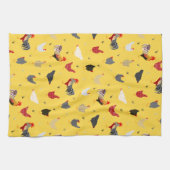 Moderne geometrische Memphis-Art Hühnerfarm Geschirrtuch (Horizontal)