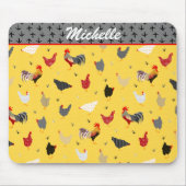 Moderne geometrische Memphis-Art Hühnerfarm Mousepad (Vorne)