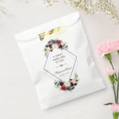 Moderne geometrische Merlot Navy Blue Floral DANKE Geschenktütchen (Versiegelt)