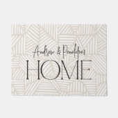 Moderne geometrische minimale Zuhause in Beige und Fußmatte (Vorderseite)