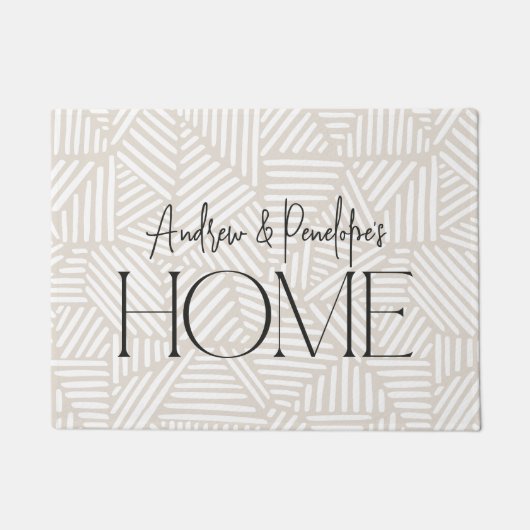 Moderne geometrische minimale Zuhause in Beige und Fußmatte (Vorderseite)