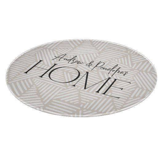 Moderne geometrische minimale Zuhause in Beige und Schneidebrett (Ecke)