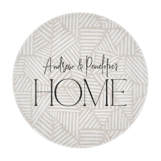 Moderne geometrische minimale Zuhause in Beige und Schneidebrett (Vorderseite)