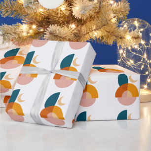 Moderne geometrische Mond-Abstrakte Kunst Geschenkpapier