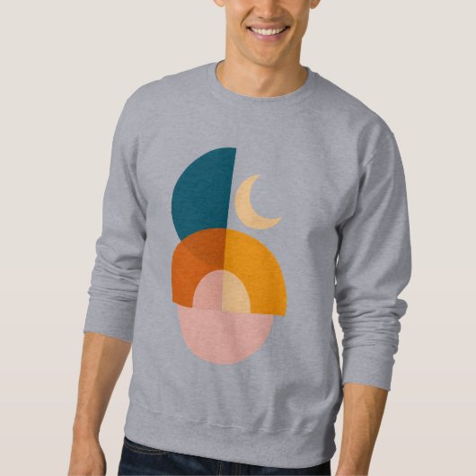 Moderne geometrische Mond-Abstrakte Kunst Sweatshirt (Vorderseite)