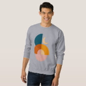 Moderne geometrische Mond-Abstrakte Kunst Sweatshirt (Vorne ganz)