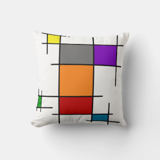 Moderne geometrische Mondrian-Farbblock-Wurfkissen Kissen