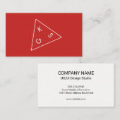 Moderne Geometrische Monogramm (rot) Visitenkarte (Vorne/Hinten)