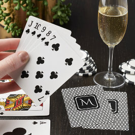 Moderne geometrische Monogramm Schwarz Weiß Spielkarten