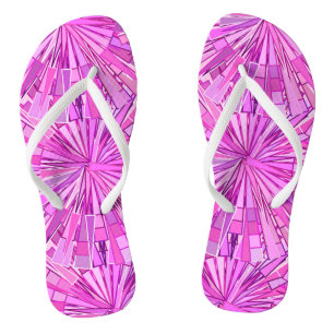 Moderne geometrische Mosaik, Violet und Orchid Badesandalen