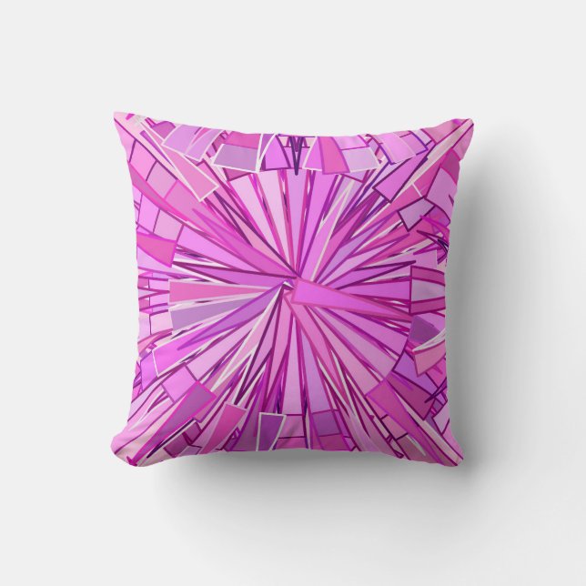 Moderne geometrische Mosaik, Violet und Orchid Kissen (Vorderseite)