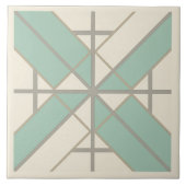 Moderne geometrische Muster # 8 Meergrün ID1192 Fliese (Vorderseite)